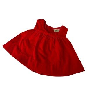 VINTAGE A Tiny Tot's Original red cotton velvet baby dress size 6-9 months